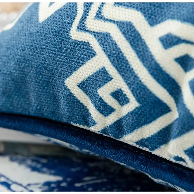Blue Peacock Toile Pillow