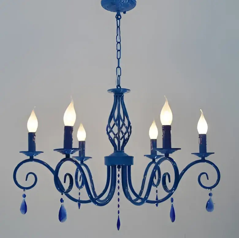 Blue Crystal Chandelier Light
