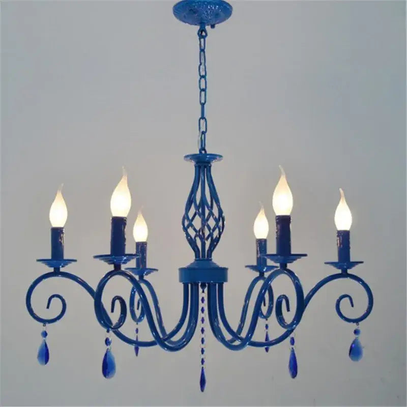 Blue Crystal Chandelier Light