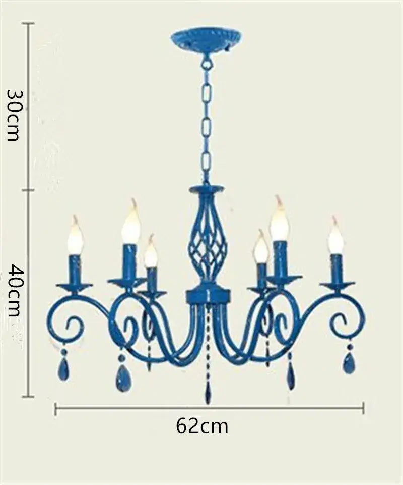 Blue Crystal Chandelier Light