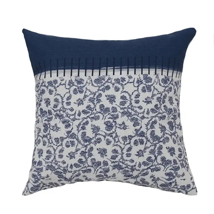 Blue Tassel Pillow Cover