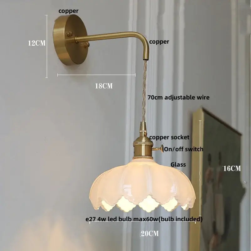 Brass Amber Vintage Glow Wall Sconce