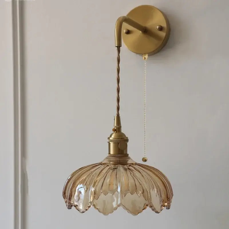 Brass Amber Vintage Glow Wall Sconce