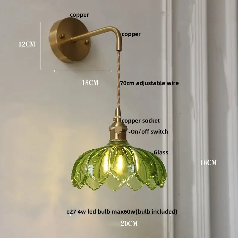 Brass Amber Vintage Glow Wall Sconce