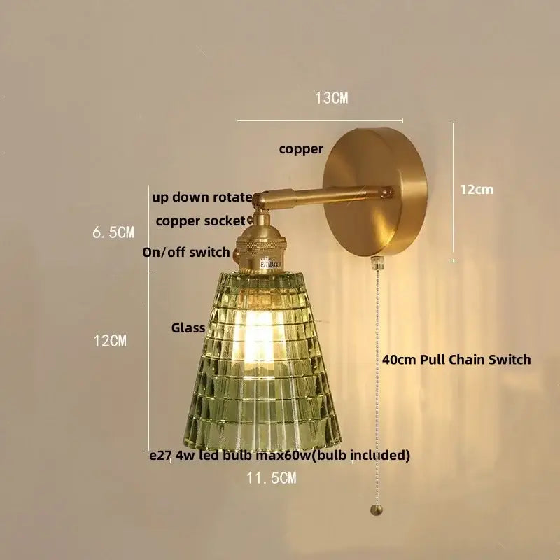 Brass Amber Vintage Glow Wall Sconce