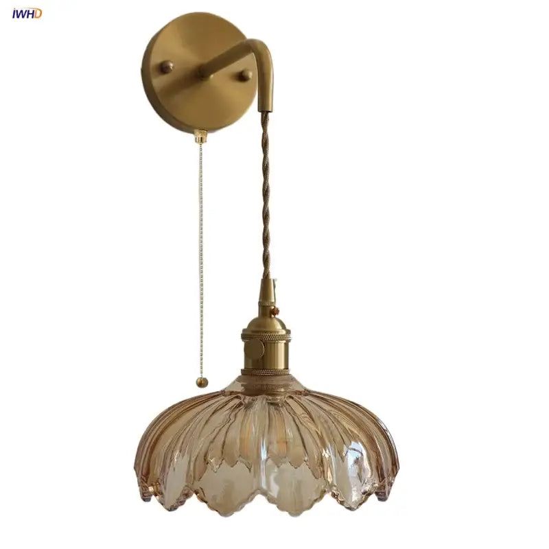 Brass Amber Vintage Glow Wall Sconce