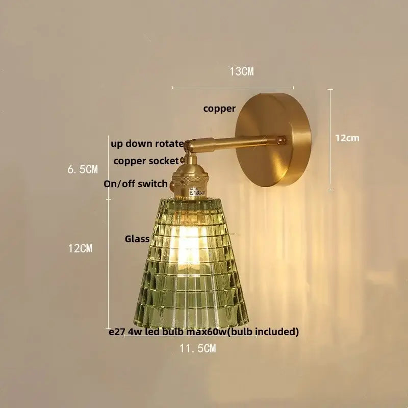 Brass Amber Vintage Glow Wall Sconce