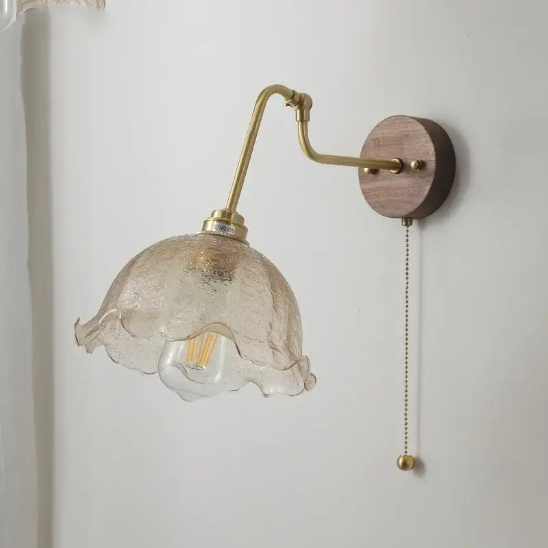 Amber Brass Wall Sconce