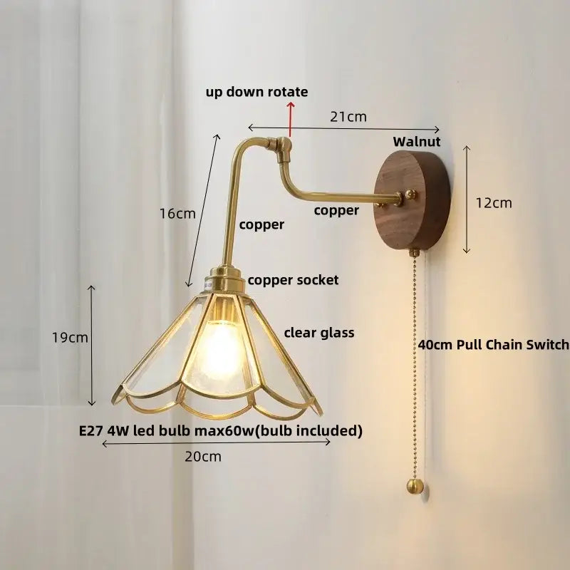 Amber Brass Wall Sconce