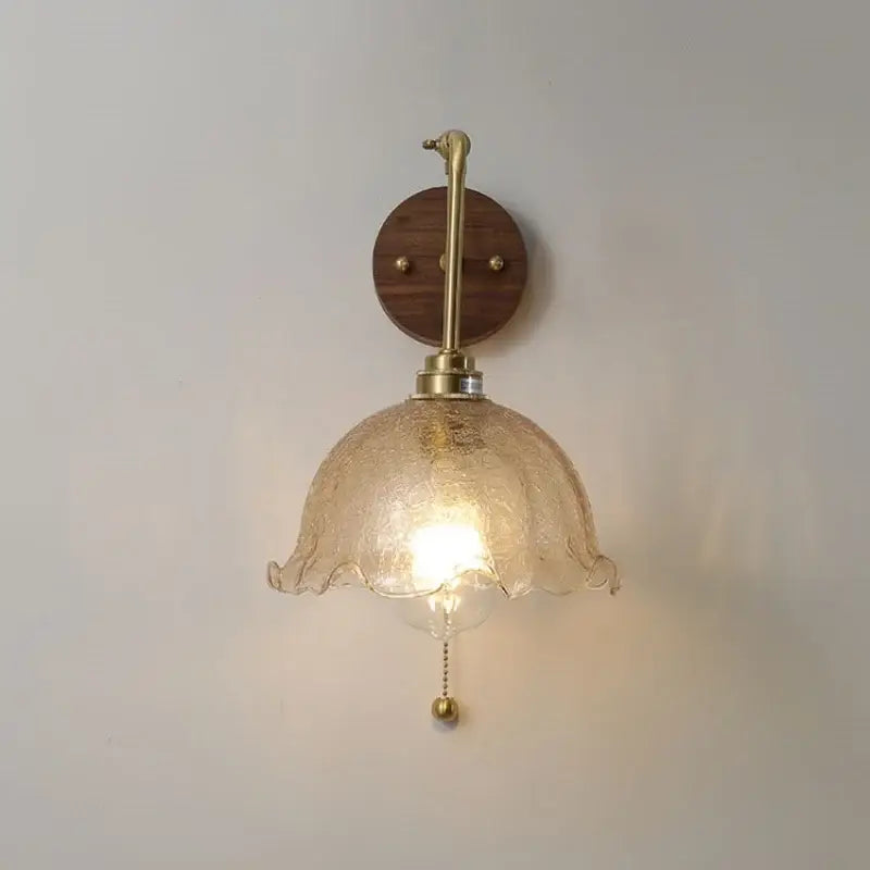 Amber Brass Wall Sconce