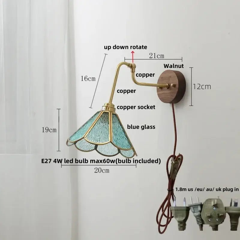 Amber Brass Wall Sconce