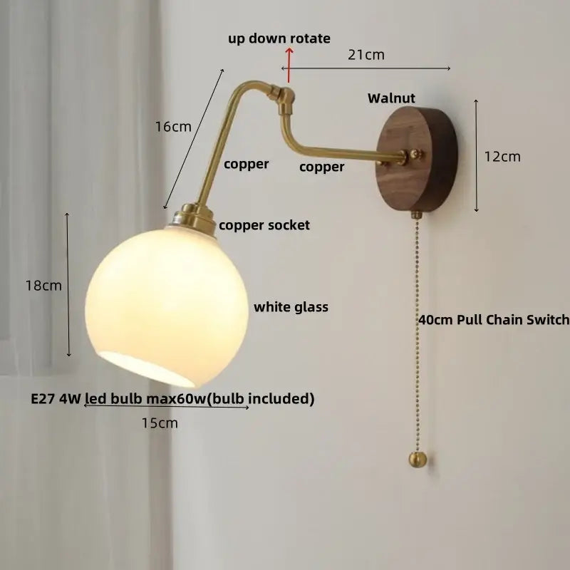 Amber Brass Wall Sconce