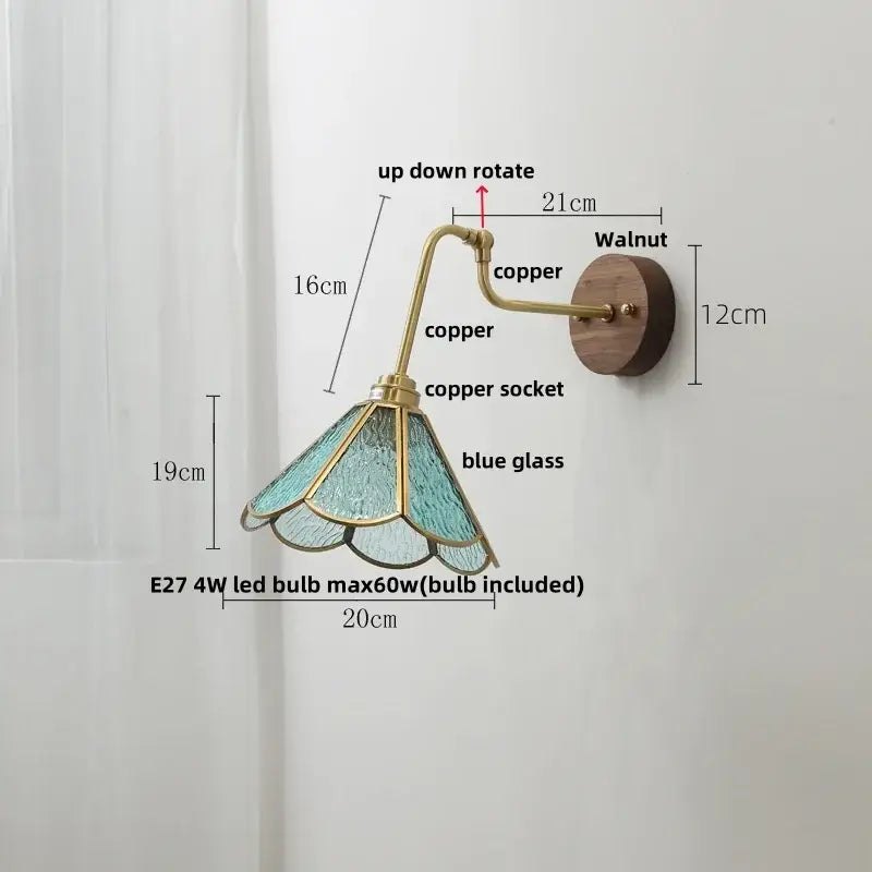 Amber Brass Wall Sconce