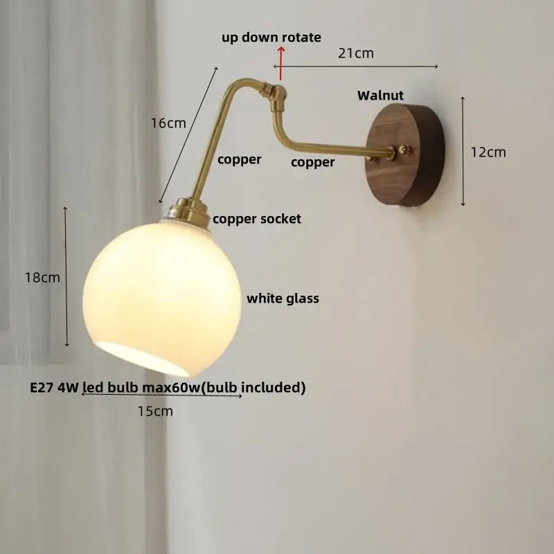Amber Brass Wall Sconce