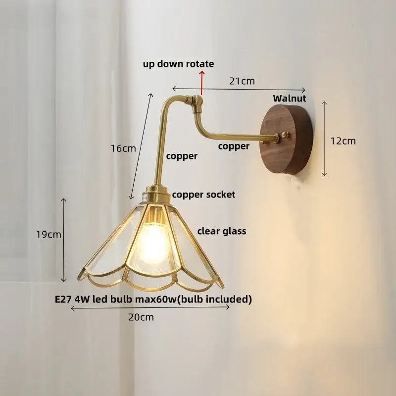 Amber Brass Wall Sconce
