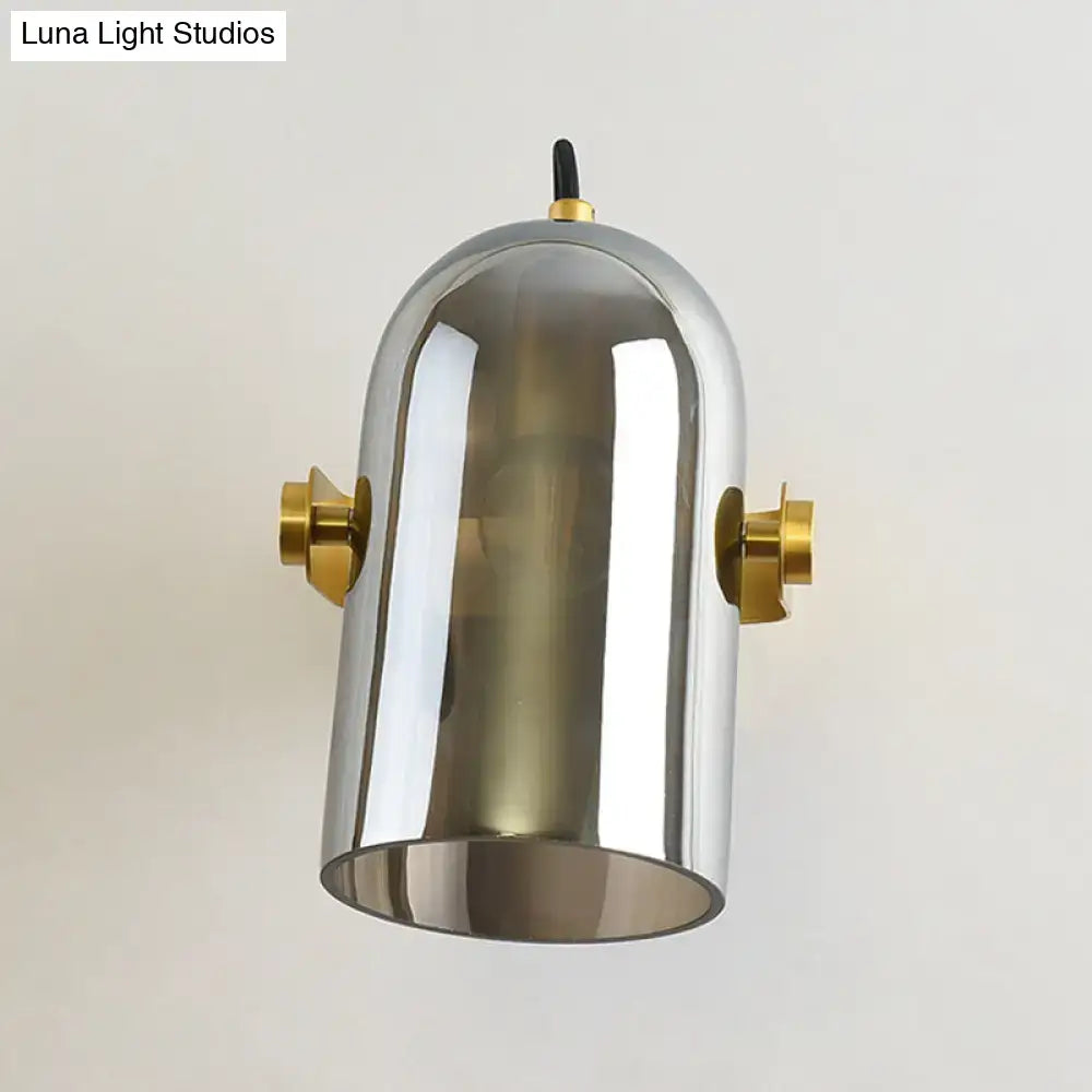 Amber Smoke Gray Glass Wall Sconce