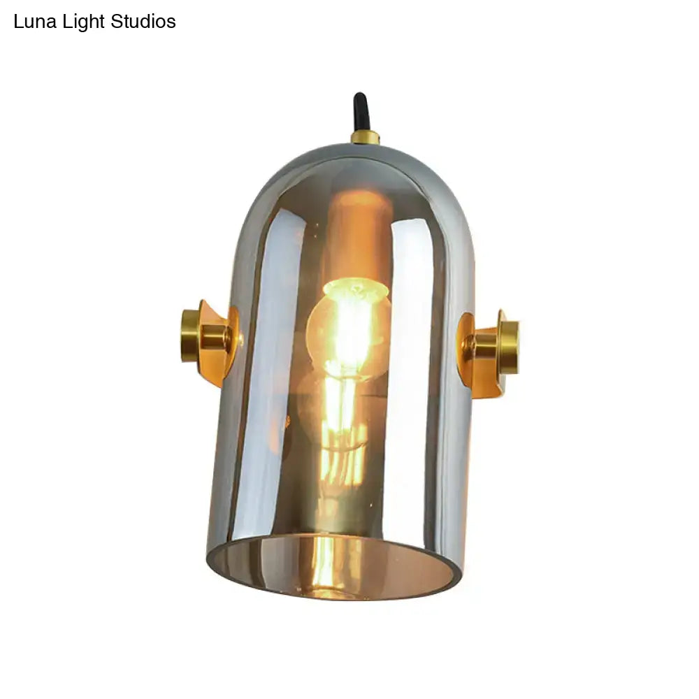 Amber Smoke Gray Glass Wall Sconce