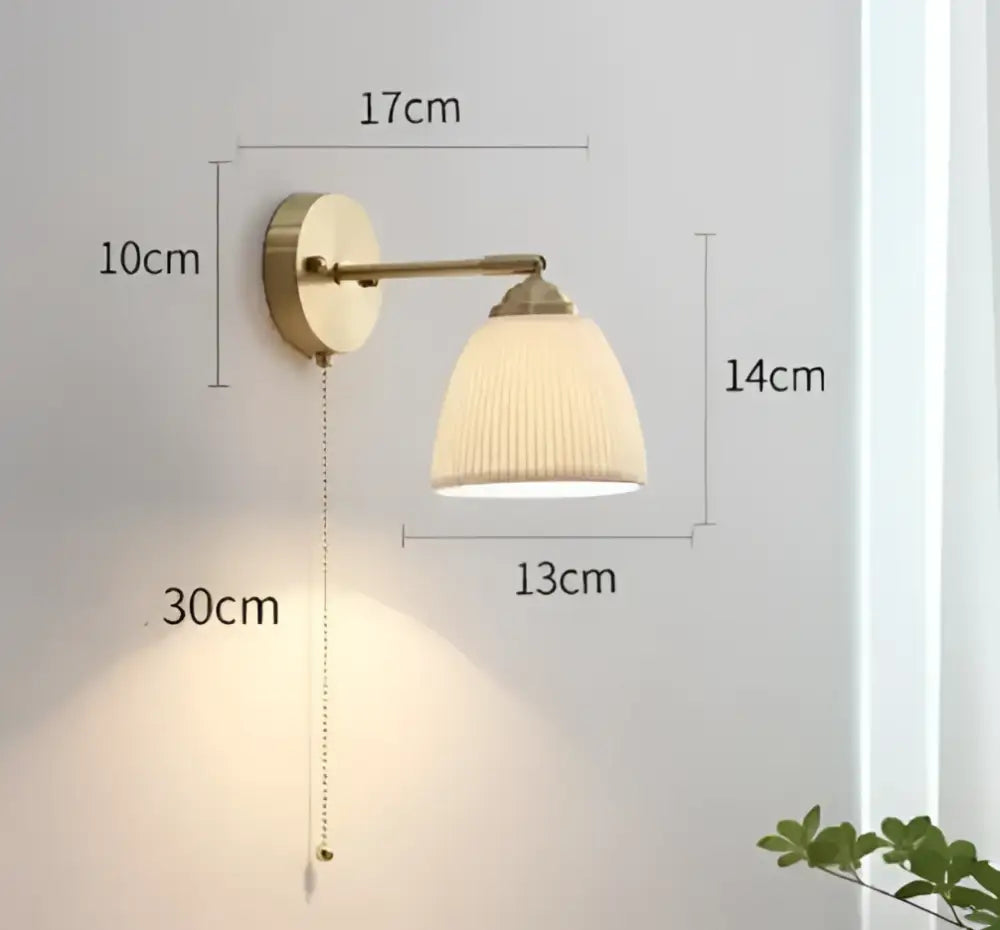 Amber Brass Wall Lamp