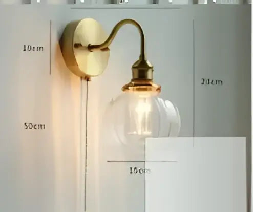 Amber Brass Wall Lamp