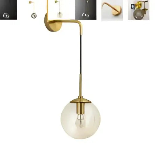 Amber Brass Wall Lamp