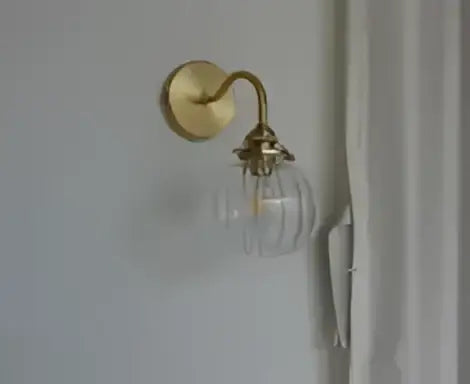 Amber Brass Wall Lamp
