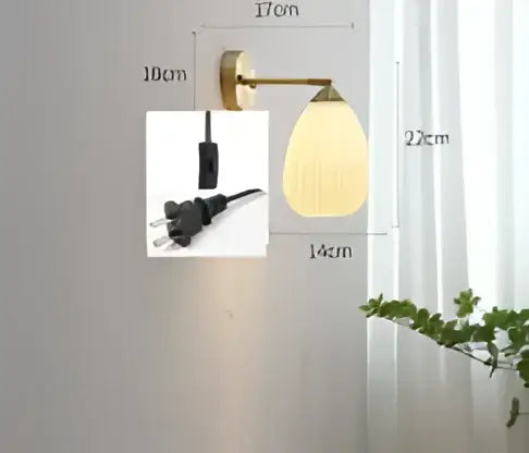 Amber Brass Wall Lamp