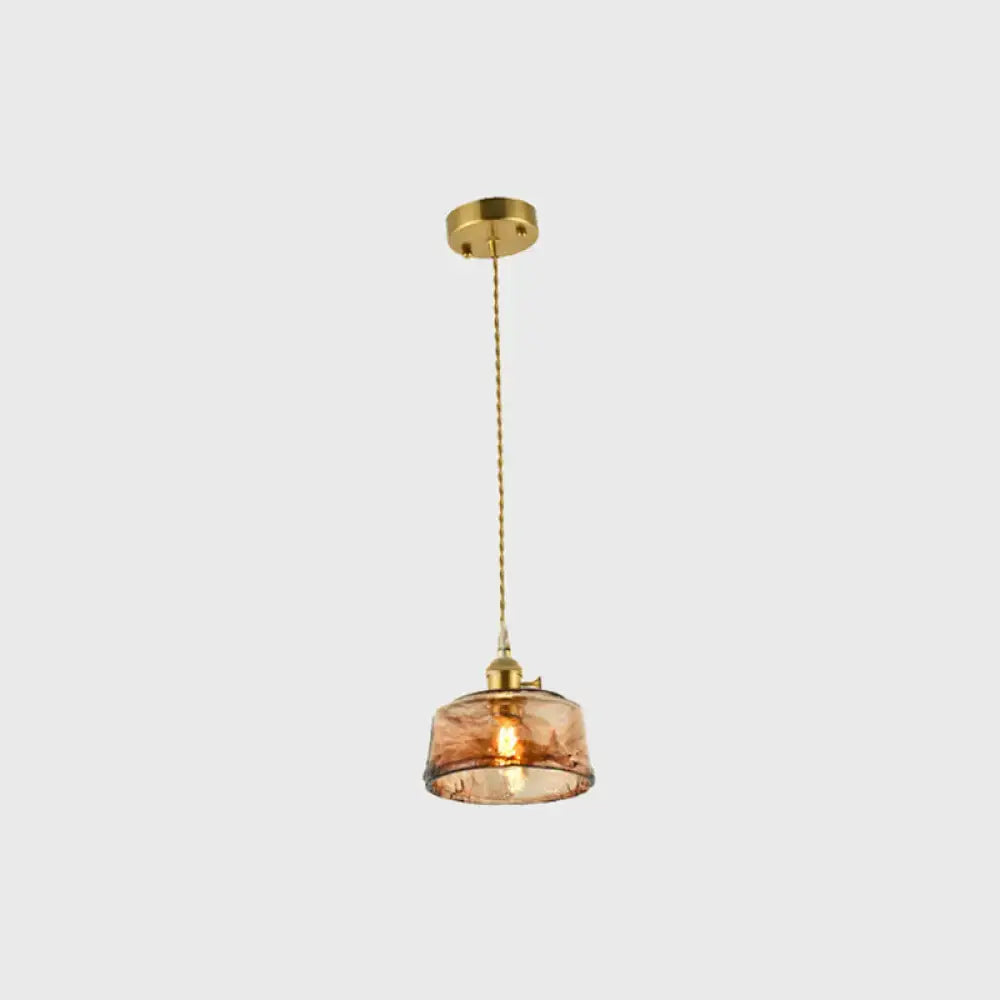 Brass Amber Drop Pendant
