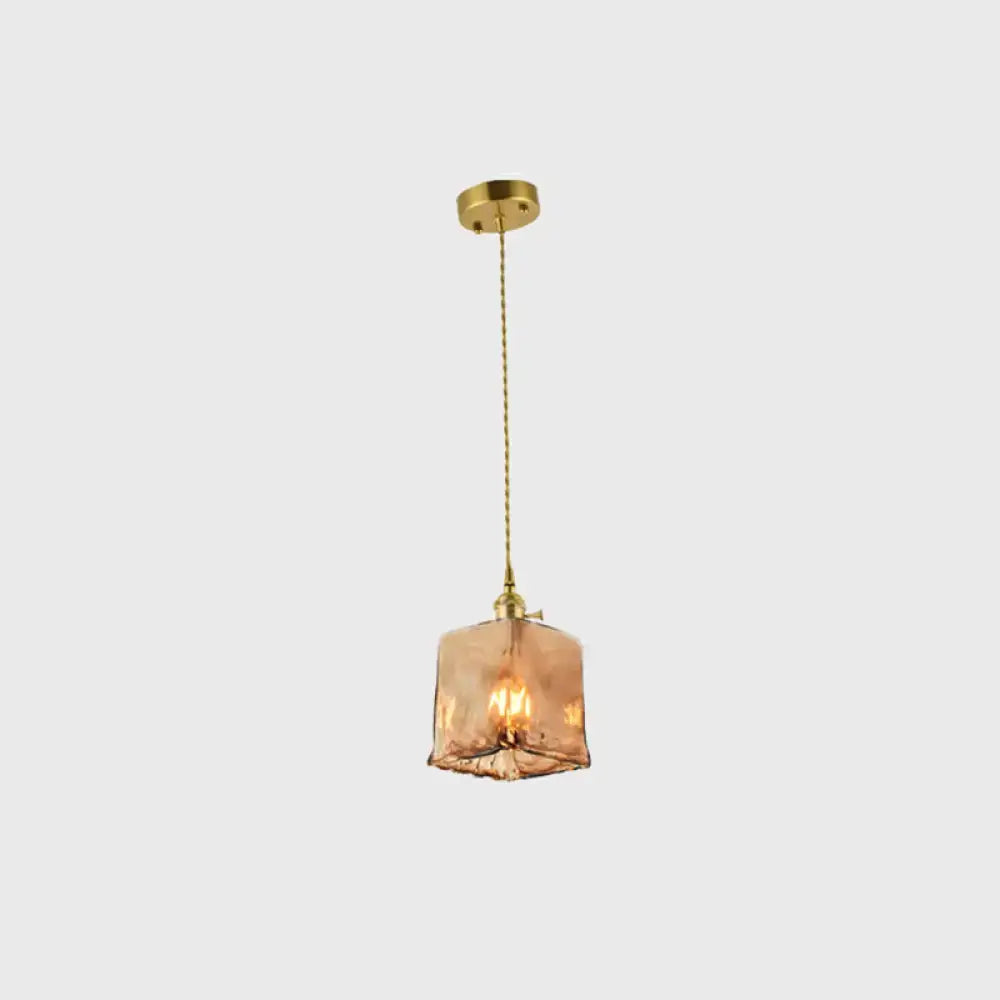 Brass Amber Drop Pendant