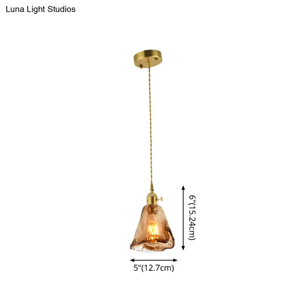 Brass Amber Drop Pendant