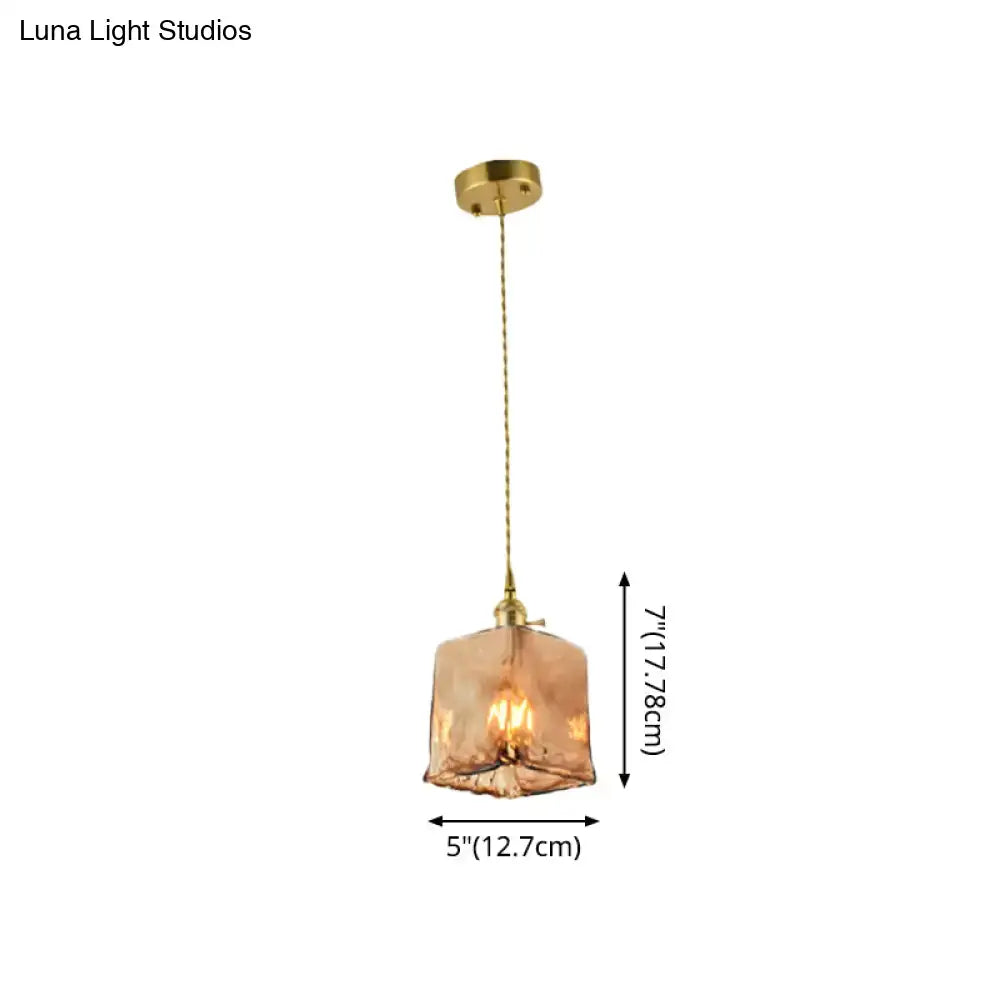 Brass Amber Drop Pendant