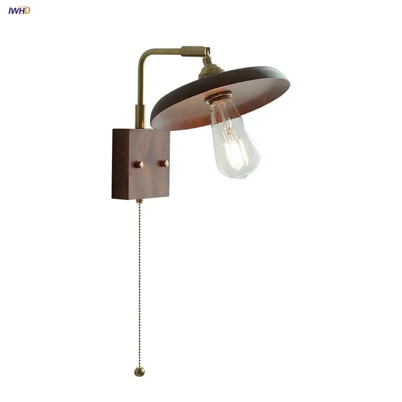 Wood Brass Wall Sconce