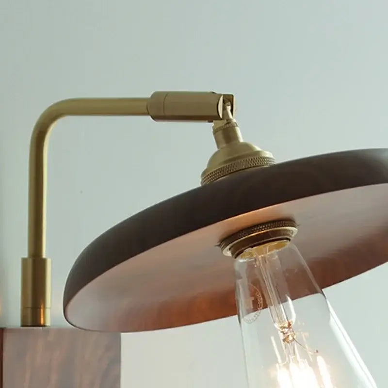 Wood Brass Wall Sconce