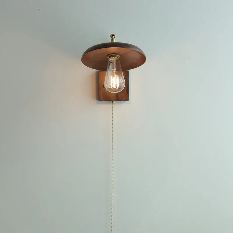 Wood Brass Wall Sconce