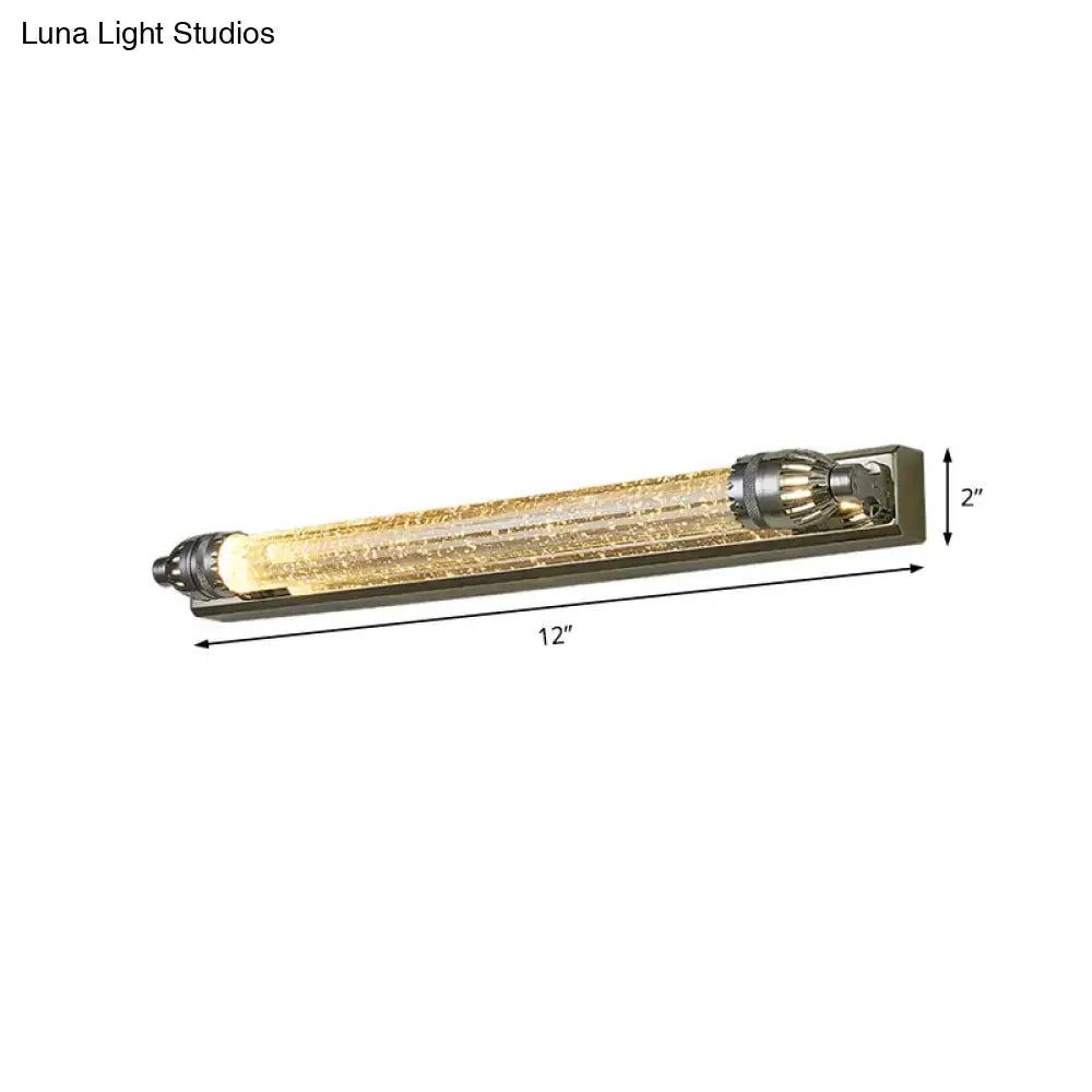 Vintage Chrome Crystal LED Vanity Light Linear