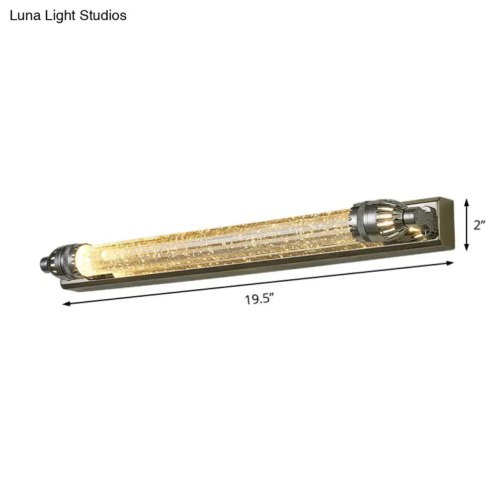 Vintage Chrome Crystal LED Vanity Light Linear