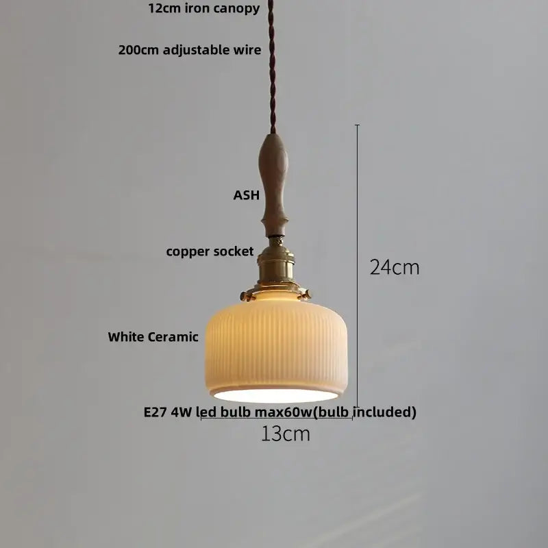 Vintage cream glass and brass adjustable led pendant dining room