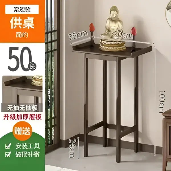 Vintage dark wood bamboo console table with drawer living room shelf
