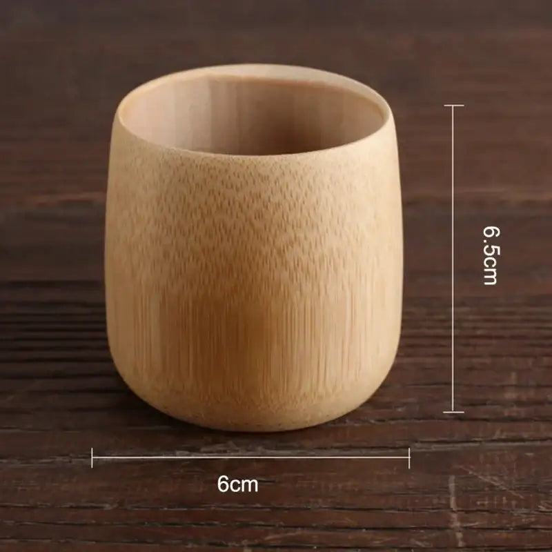 Vintage engraved bamboo drinking cup set dining room tea drinkware