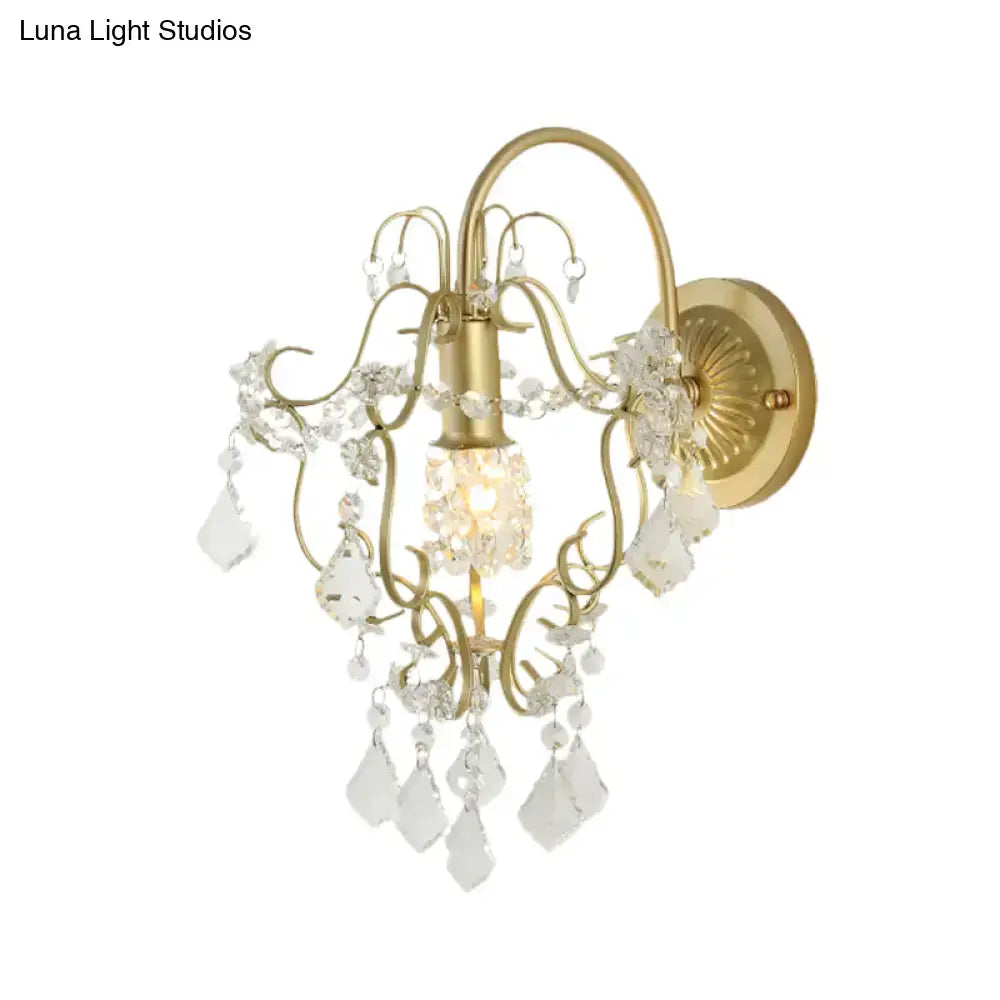 Vintage Geometric Gold Wall Lamp Single Bulb