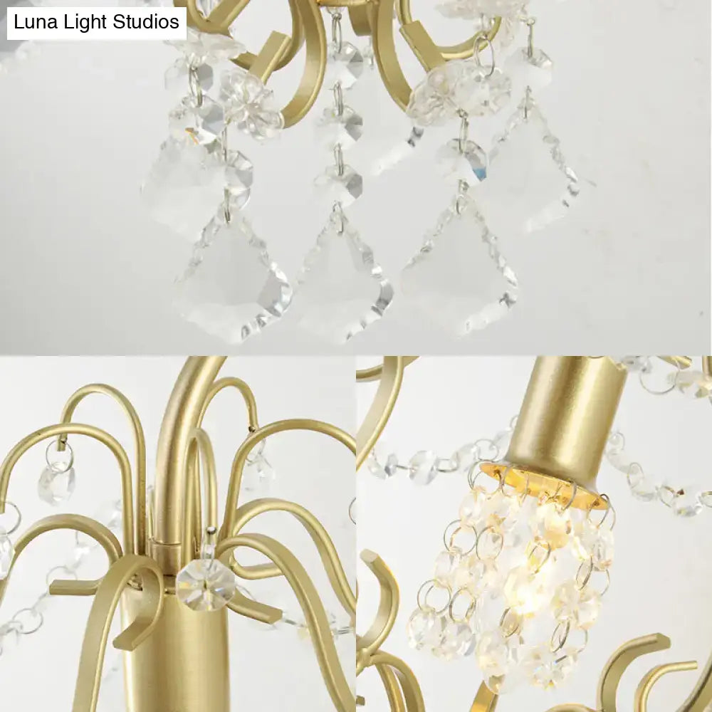 Vintage Geometric Gold Wall Lamp Single Bulb
