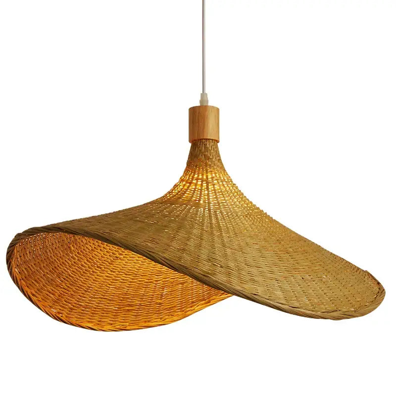 Vintage golden brown bamboo chandeliers led pendant lights dining room