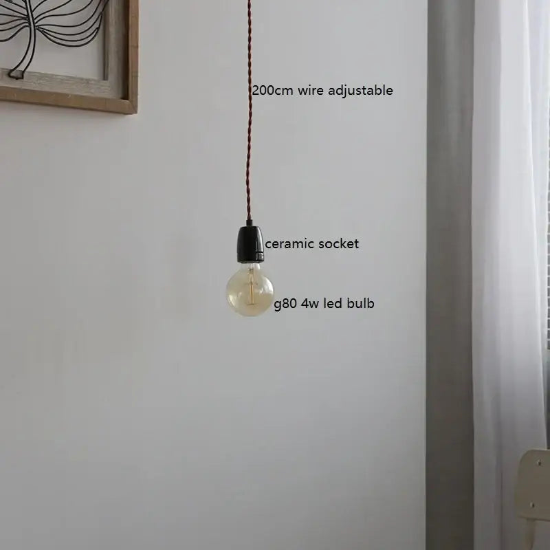 Vintage japanese ceramic led pendant light kitchen black & white