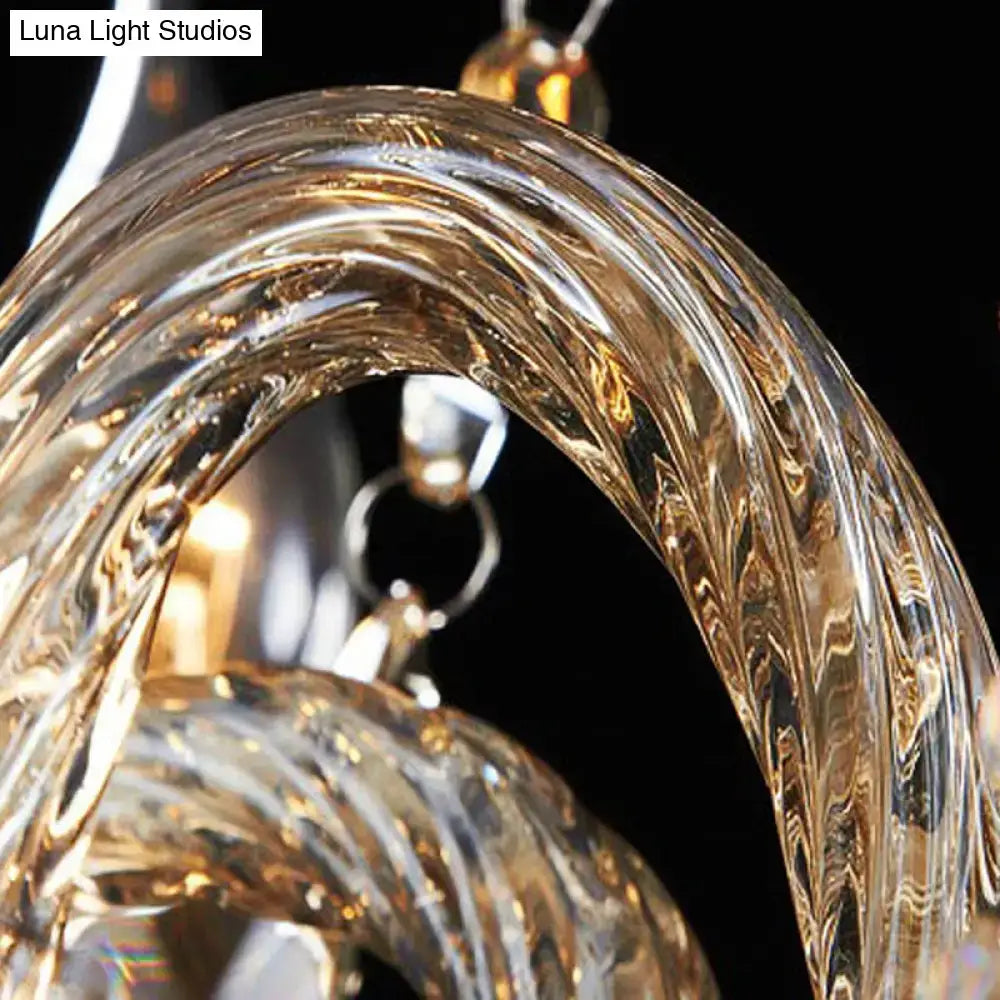 Vintage Amber Crystal Candle Sconce Three-Light