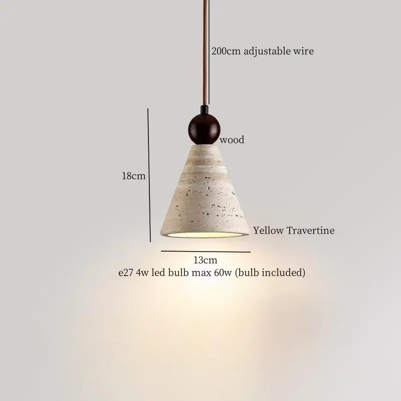 Wabi sabi beige concrete pendant lights dining room led yellow travertine