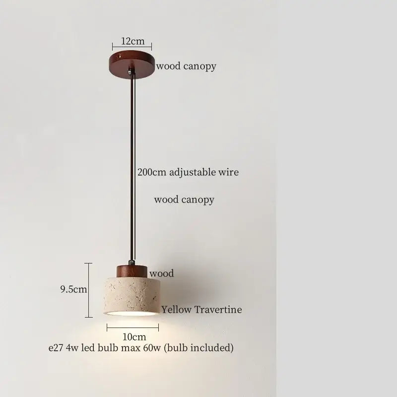 Wabi sabi beige concrete pendant lights dining room led yellow travertine