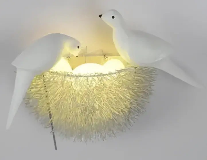 White and orange bird nest led wall lamp bedroom decorative light