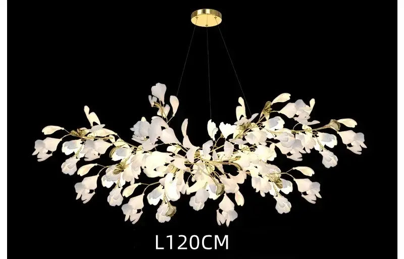 White orchid decorbites ginkgo chandelier living room pendant light