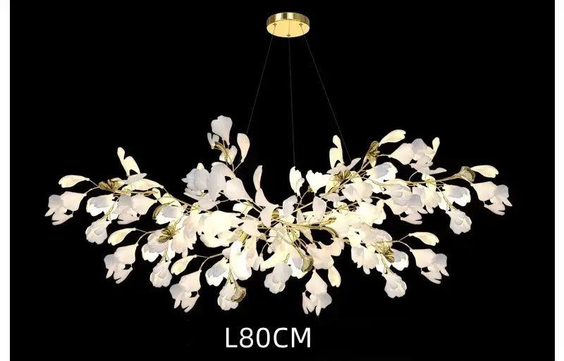 White orchid decorbites ginkgo chandelier living room pendant light