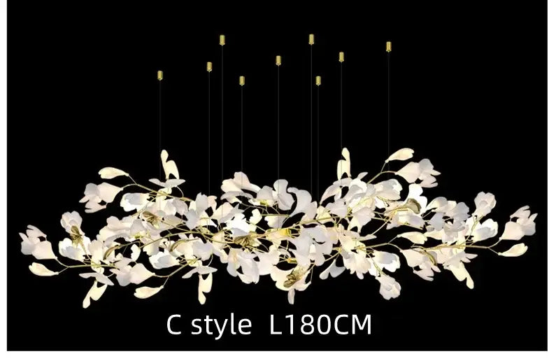 White orchid decorbites ginkgo chandelier living room pendant light