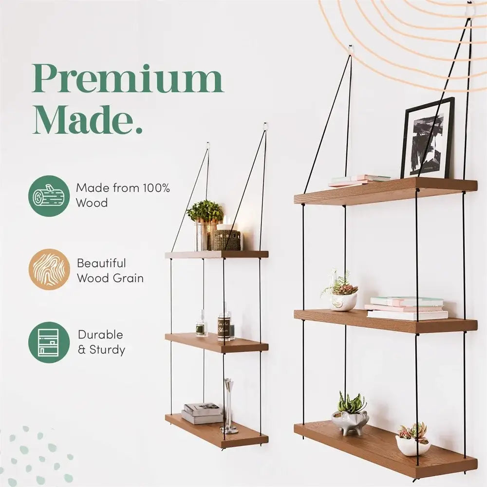 Brown Wood Floating Shelf